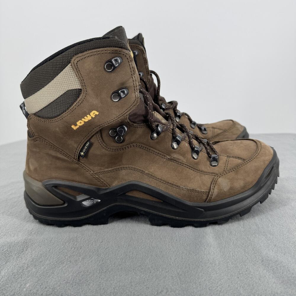LOWA Renegade GTX Mid Hiking Boots Mens 11.5 Brown Gore Tex Waterproof Vibram